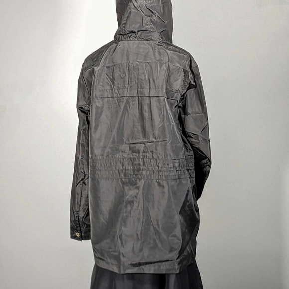 NWT VIA SPIGA WATER REPELLENT black RAIN JACKET WITH ATTACHED HOOD -L - Picture 5 of 8